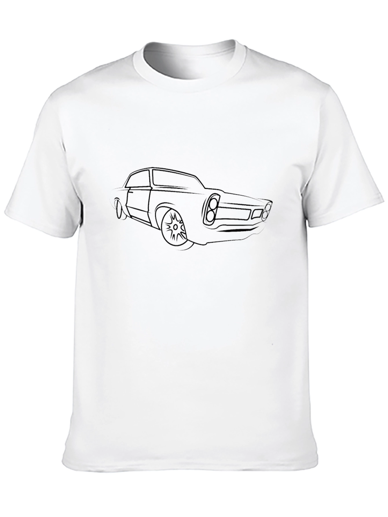Classic Car Outline Graphic Tee - Stylish Black T-Shirt