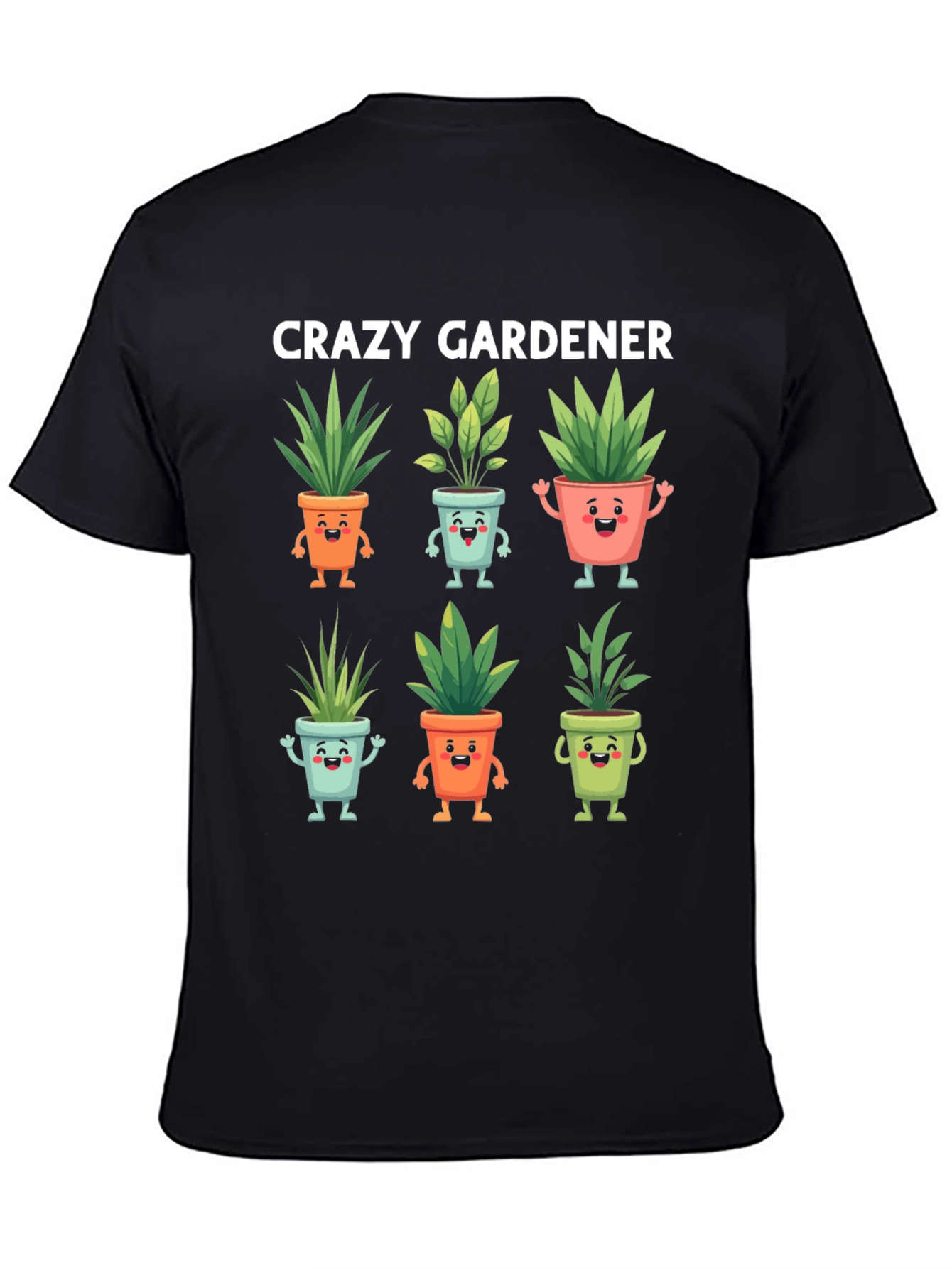 Crazy Gardener Graphic Tee - Potted Plant Design