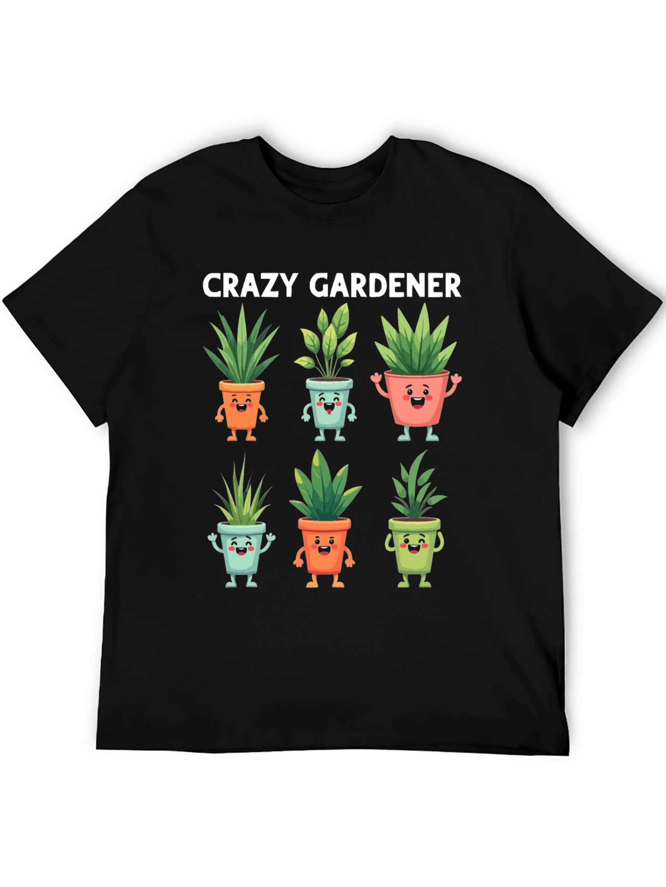 Crazy Gardener Graphic Tee - Potted Plant Design