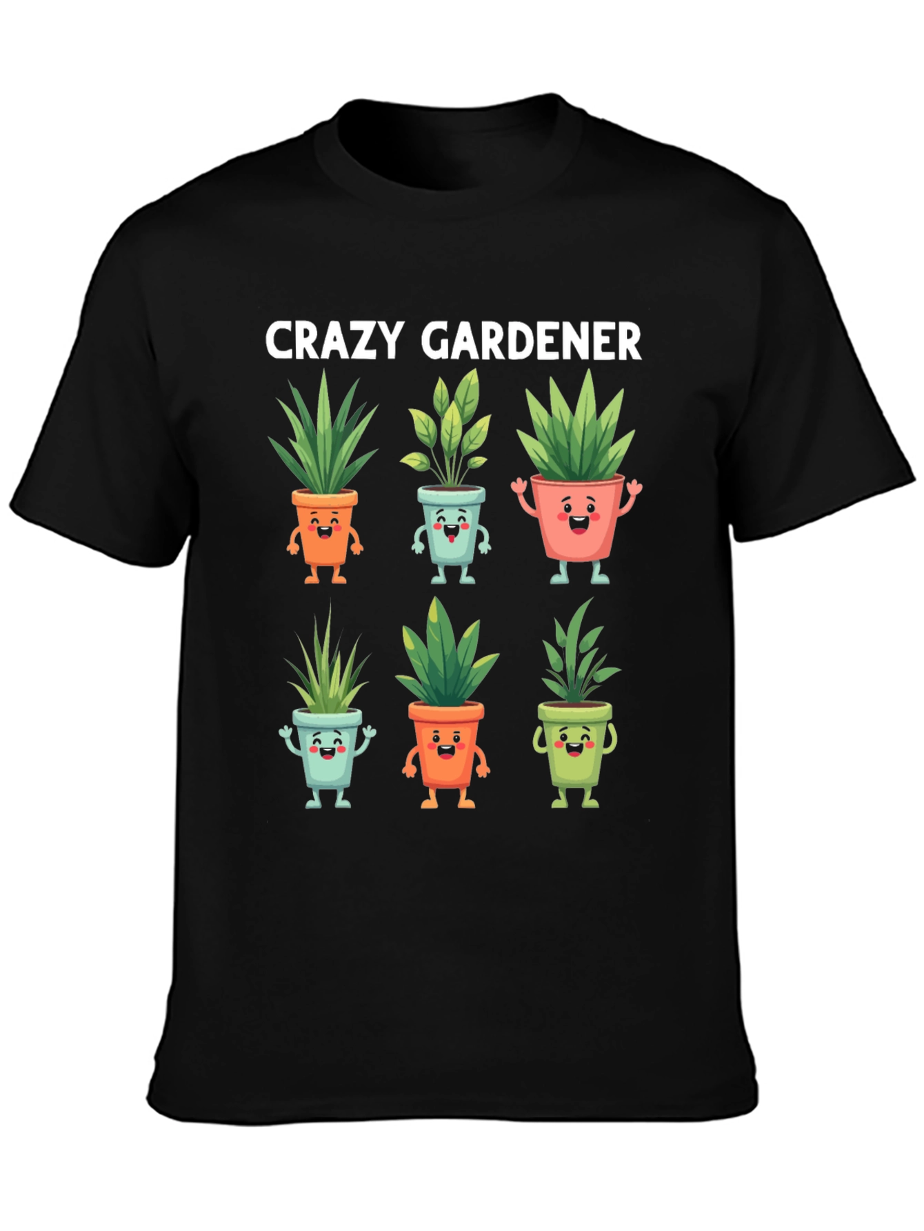Crazy Gardener Graphic Tee - Potted Plant Design
