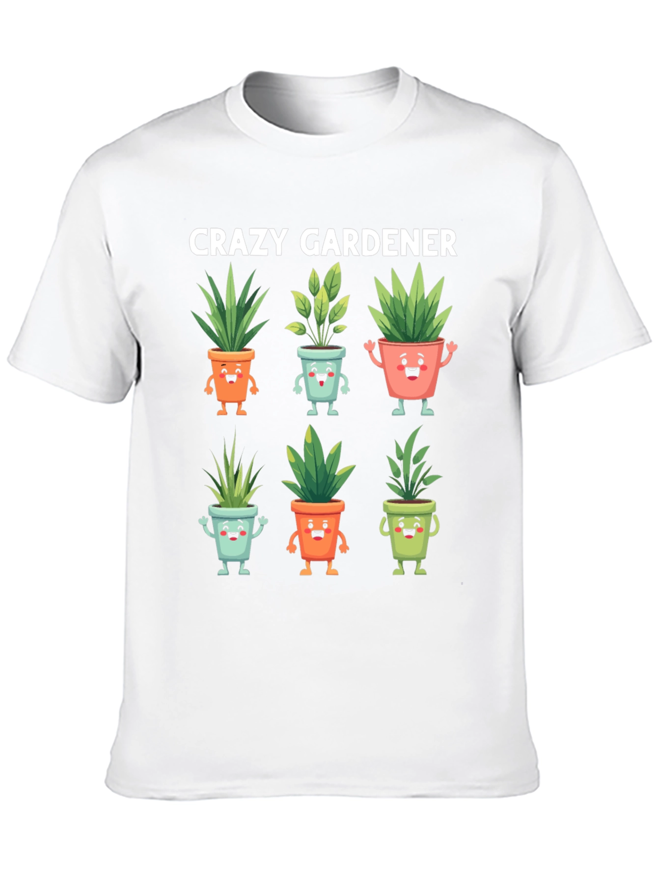 Crazy Gardener Graphic Tee - Potted Plant Design