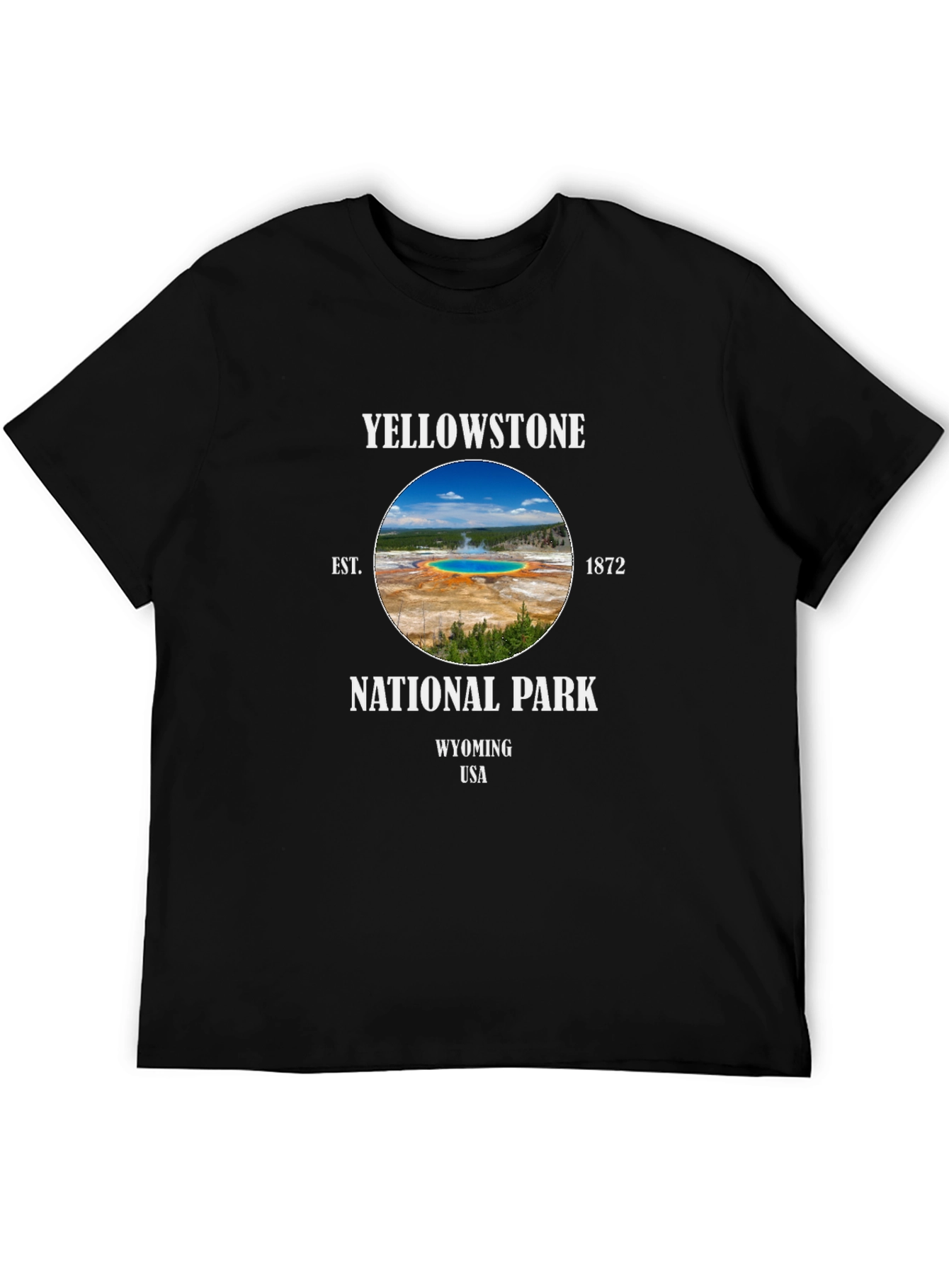 Yellowstone National Park Black Graphic T-Shirt