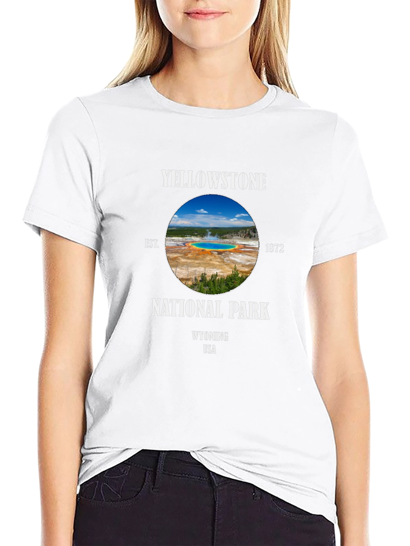 Yellowstone National Park Black Graphic T-Shirt