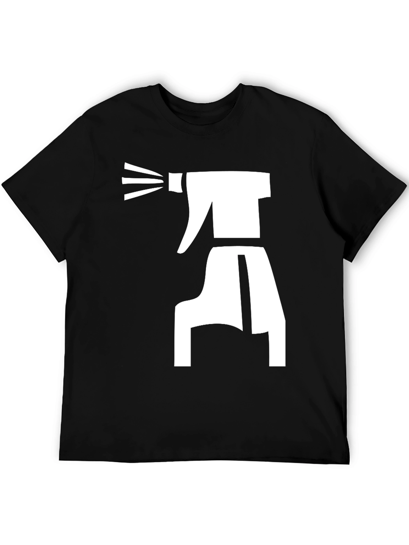 Spray Bottle Graphic Tee - Black Cotton T-Shirt