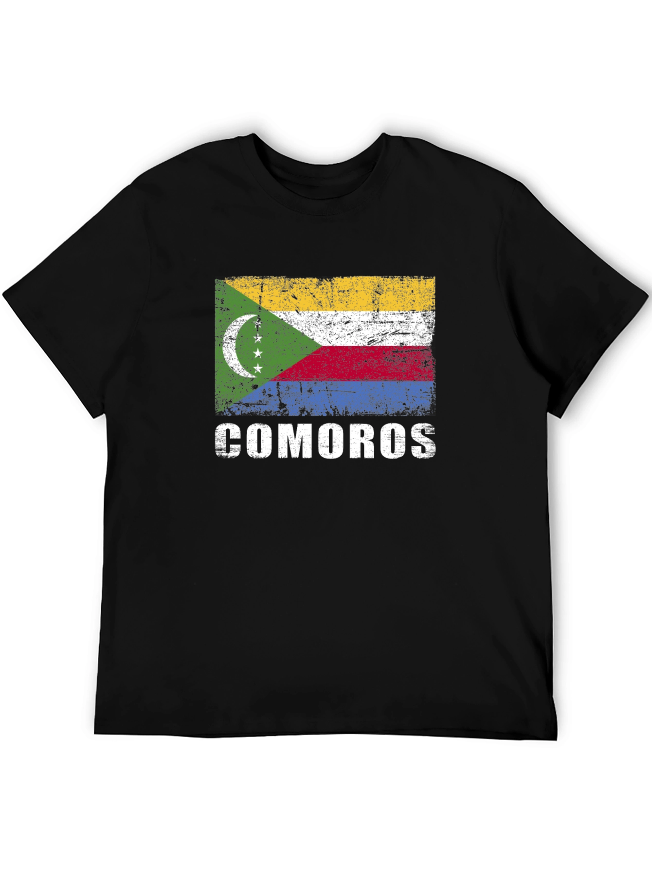 Comoros Flag T-Shirt - Distressed Graphic Tee