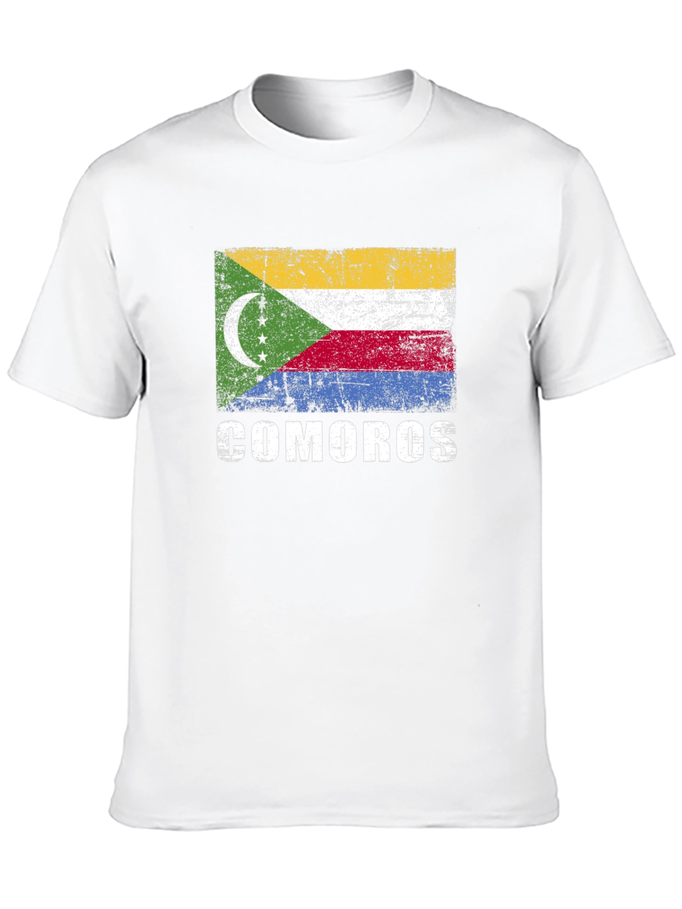 Comoros Flag T-Shirt - Distressed Graphic Tee