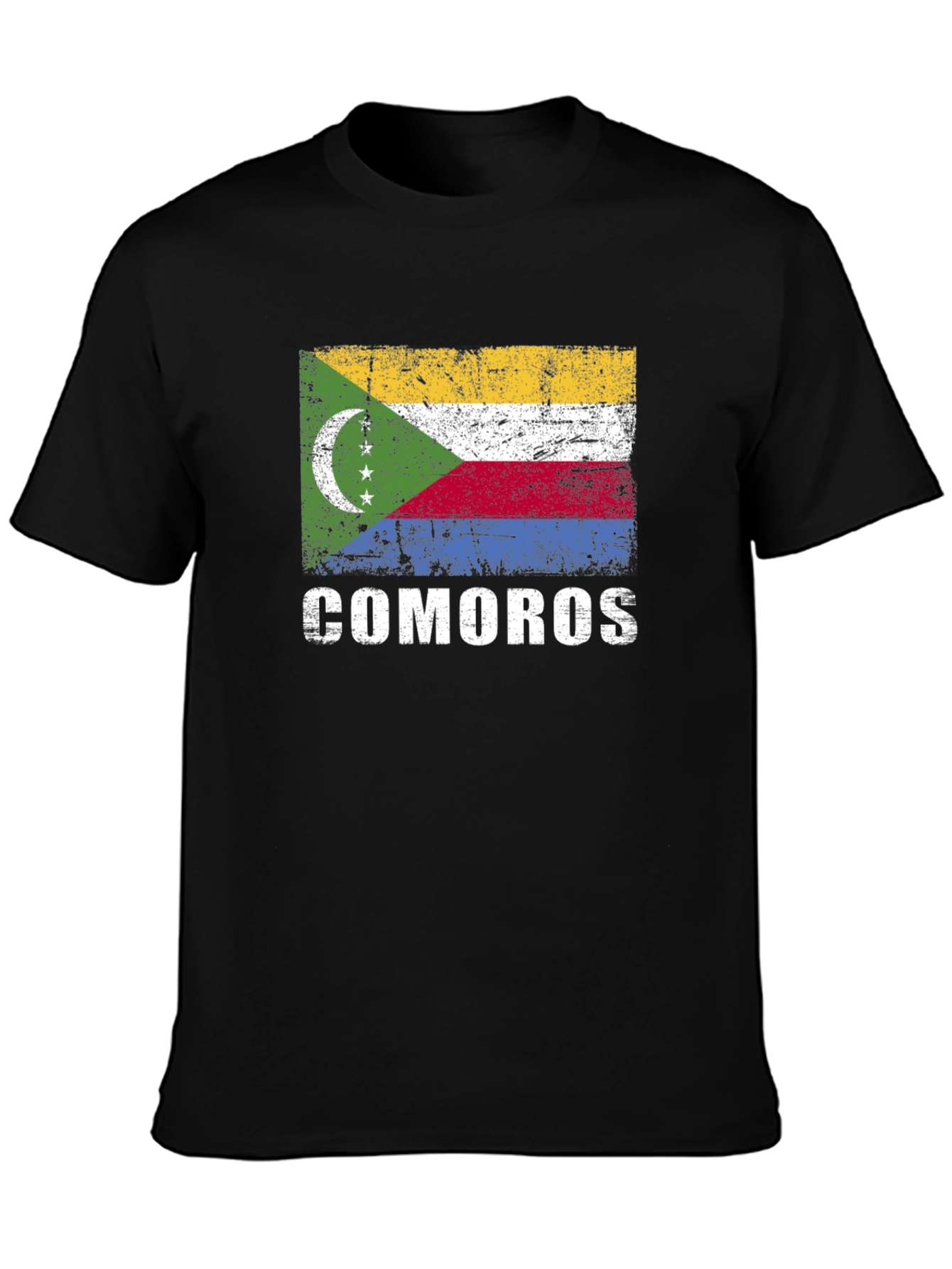 Comoros Flag T-Shirt - Distressed Graphic Tee
