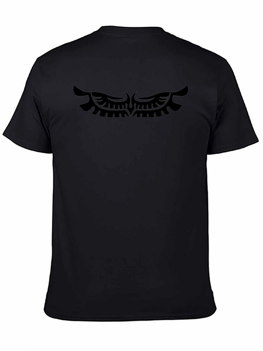 Black T-Shirt with Wings Graphic