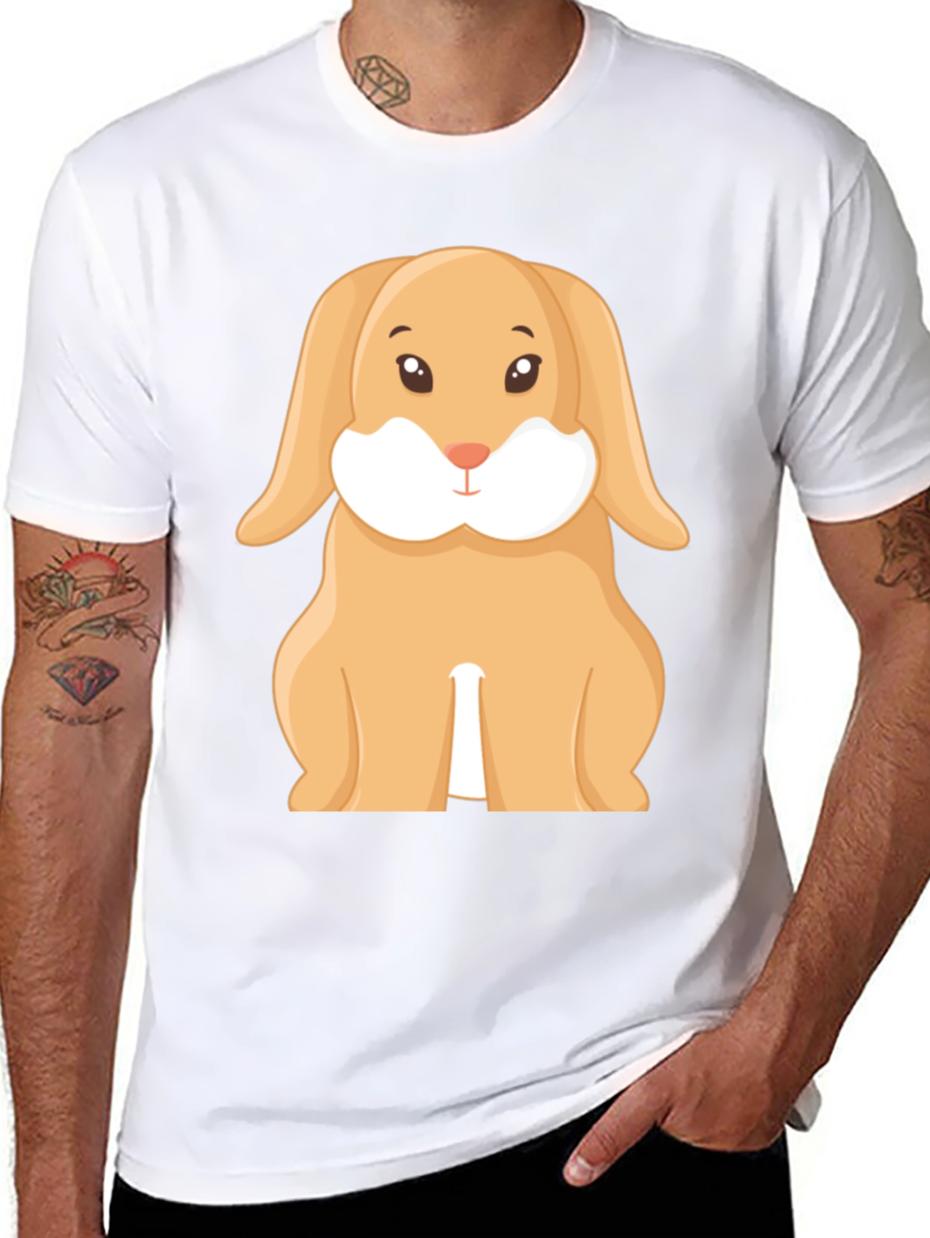 Cute Bunny Graphic Tee - Unisex Soft Cotton Shirt