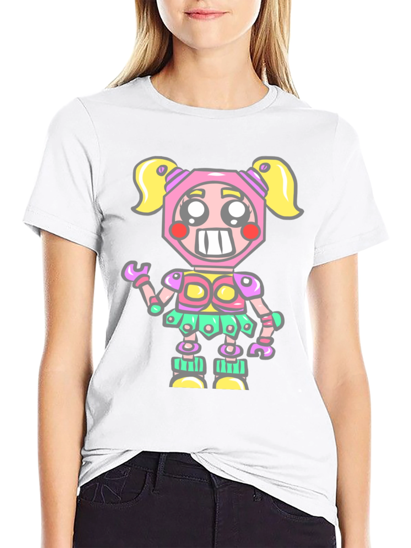Robot Girl T-Shirt - Fun Cartoon Design