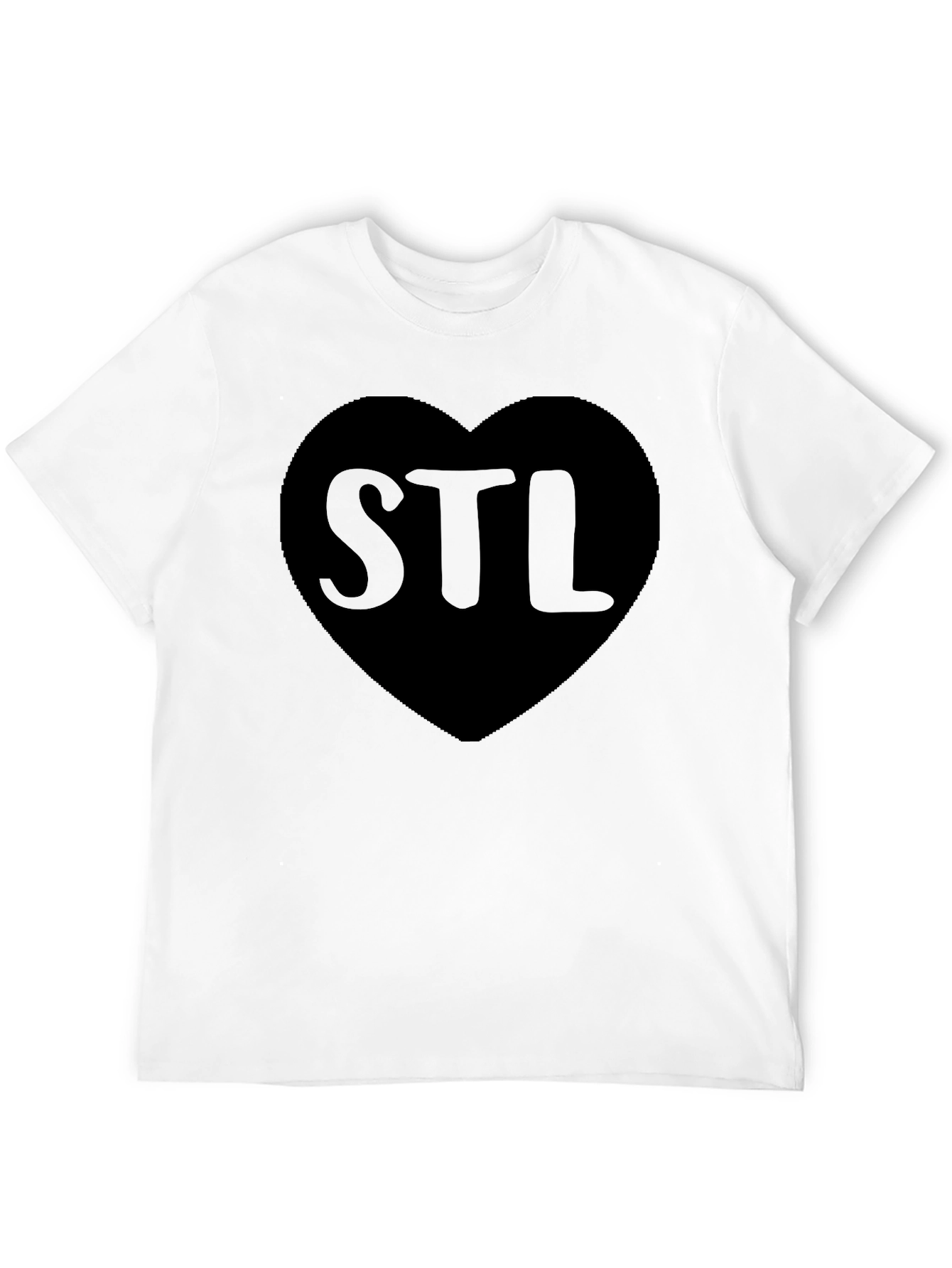 STL Heart Graphic Tee - Soft Black T-Shirt