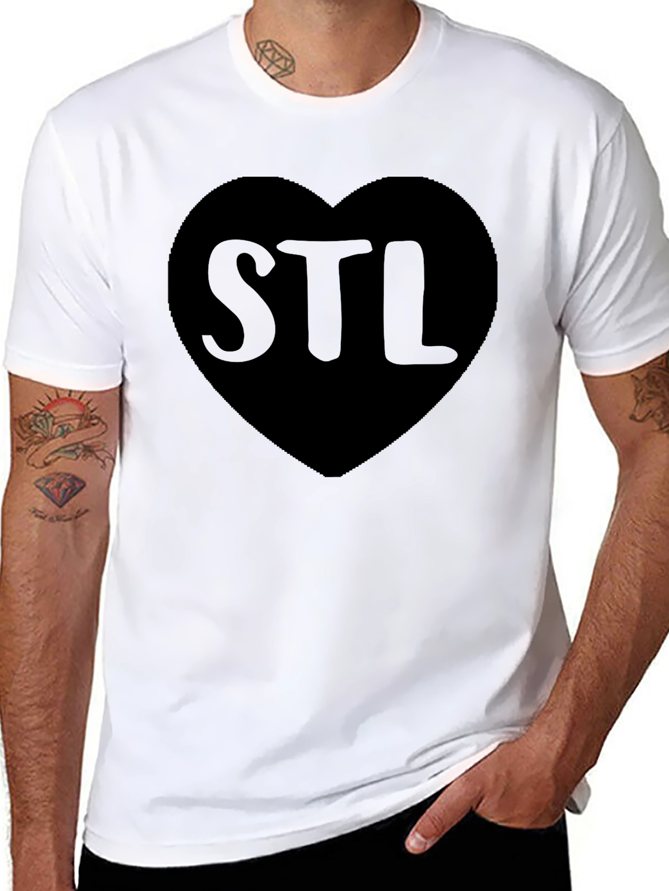 STL Heart Graphic Tee - Soft Black T-Shirt