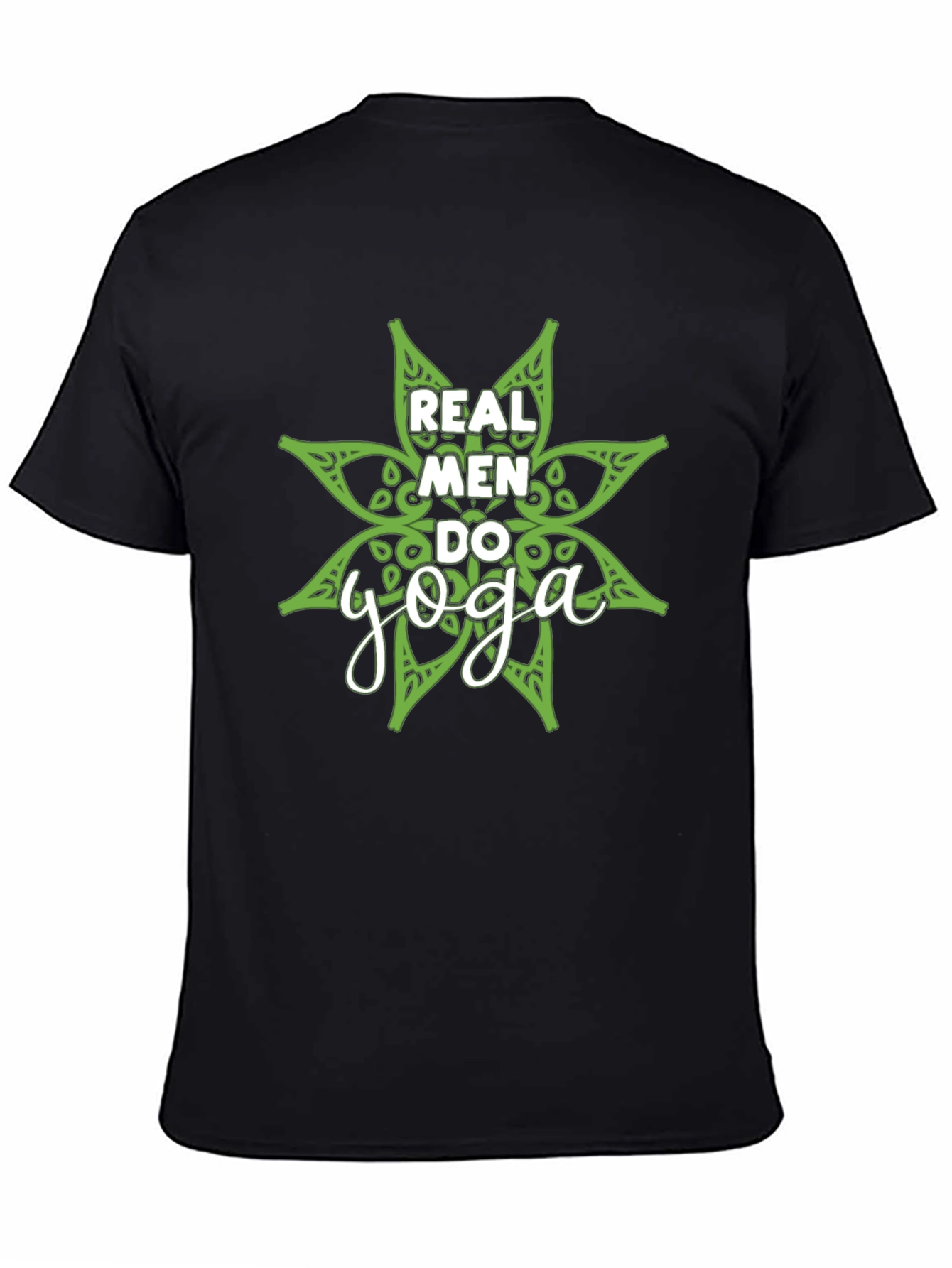 Real Men Do Yoga Black Graphic T-Shirt