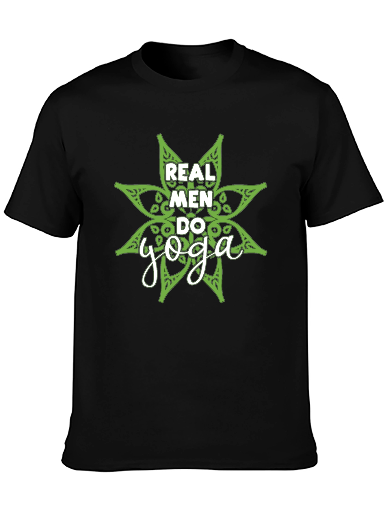 Real Men Do Yoga Black Graphic T-Shirt