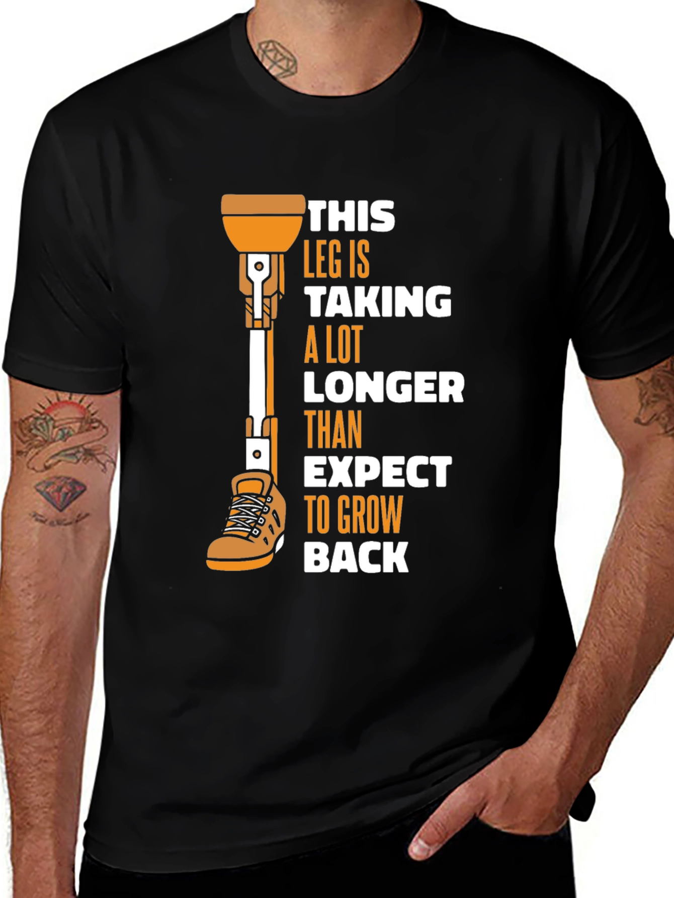 Humorous Prosthetic Leg T-Shirt