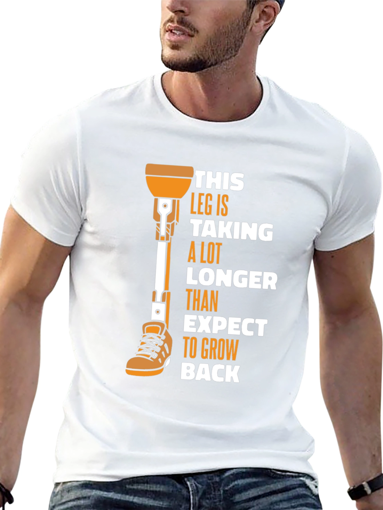 Humorous Prosthetic Leg T-Shirt
