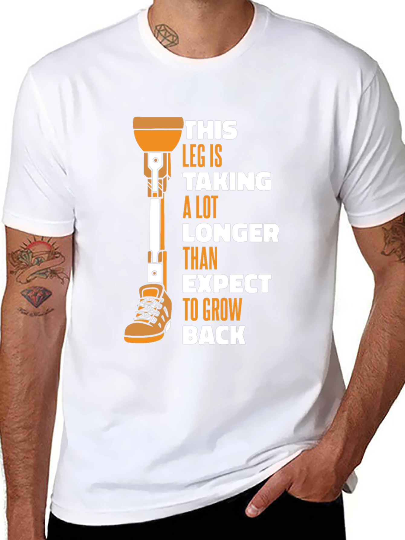 Humorous Prosthetic Leg T-Shirt