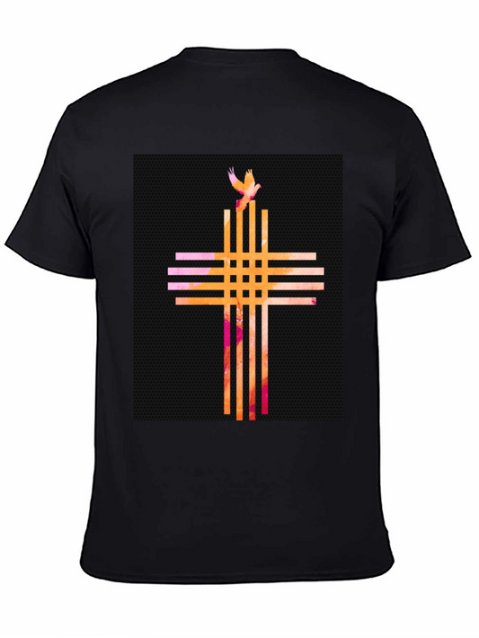 Artistic Cross Graphic Tee - Modern Religious Apparel