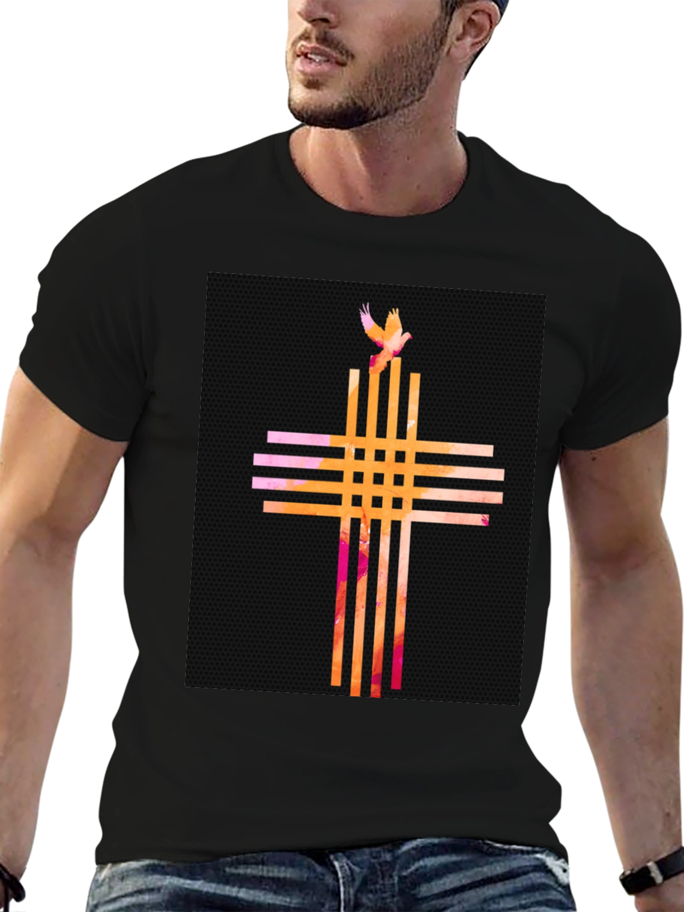 Artistic Cross Graphic Tee - Modern Religious Apparel