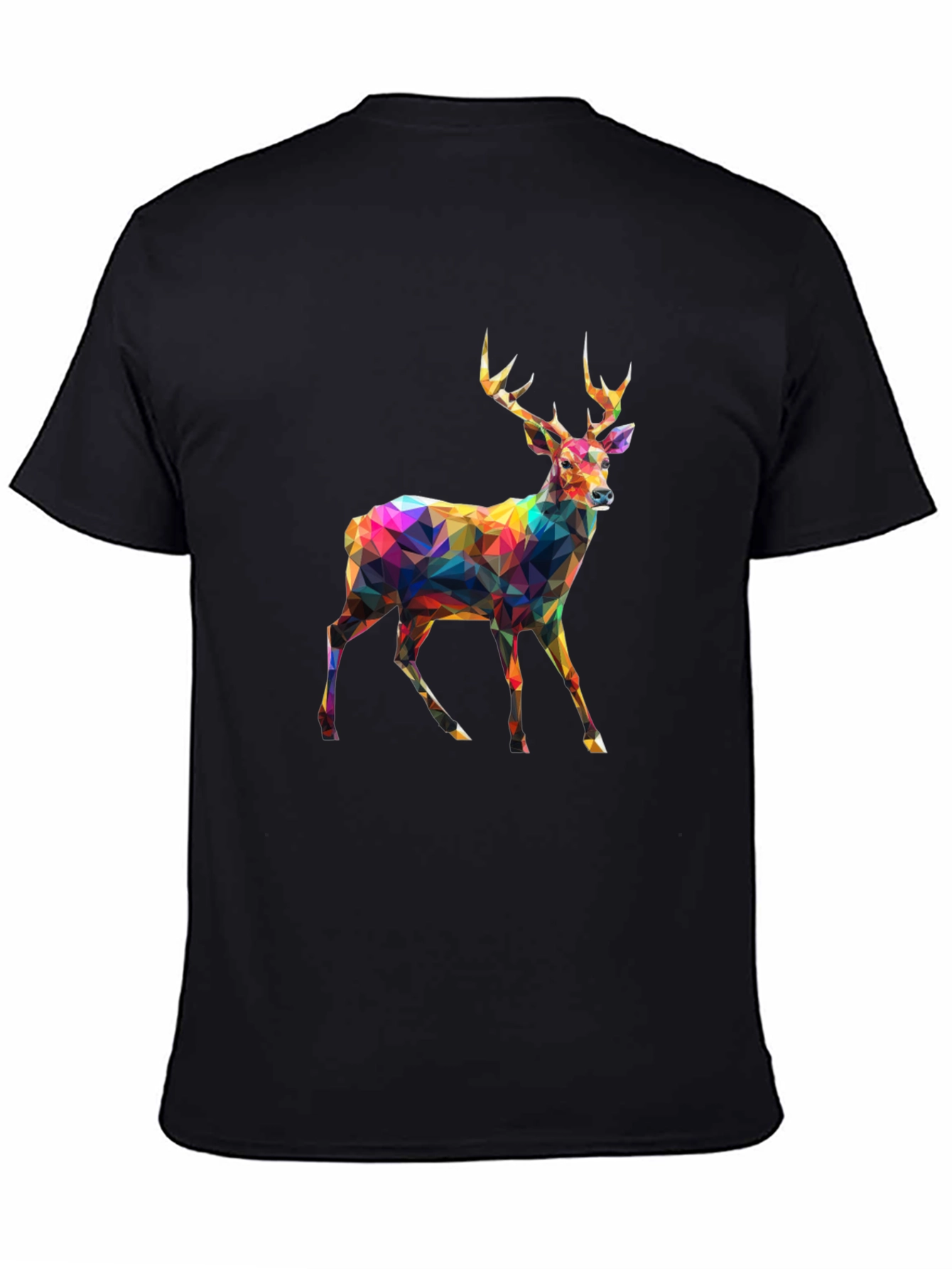 Geometric Deer Graphic Tee - Mens Black T-Shirt