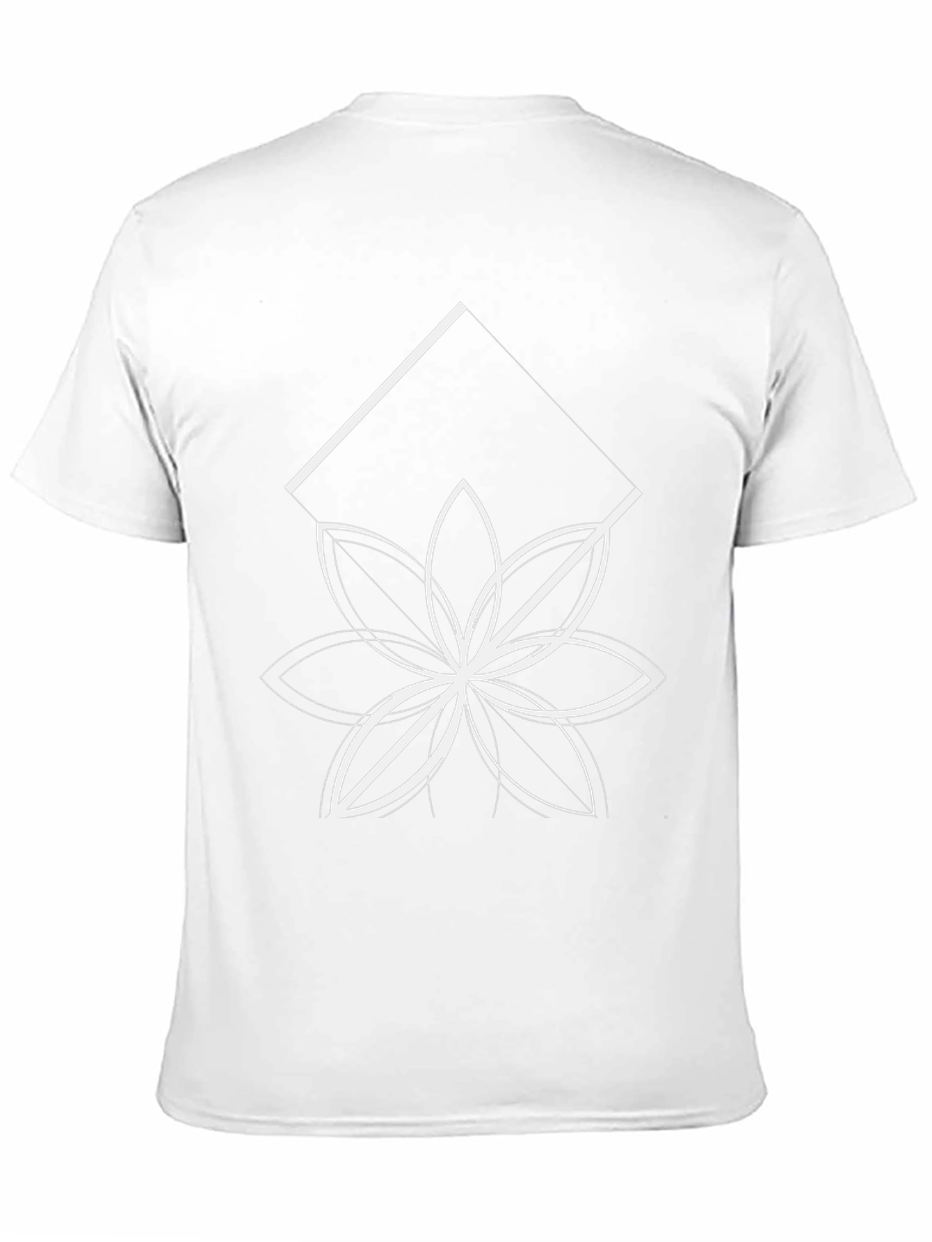 Geometric Flower Graphic Tee - Black