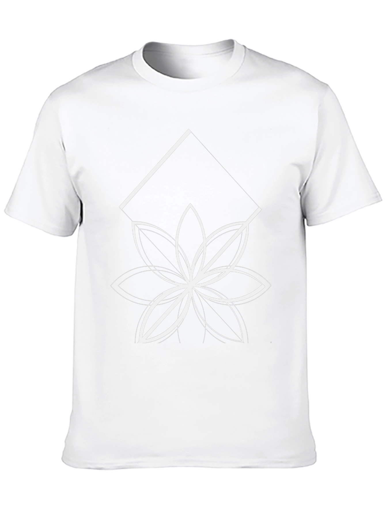 Geometric Flower Graphic Tee - Black