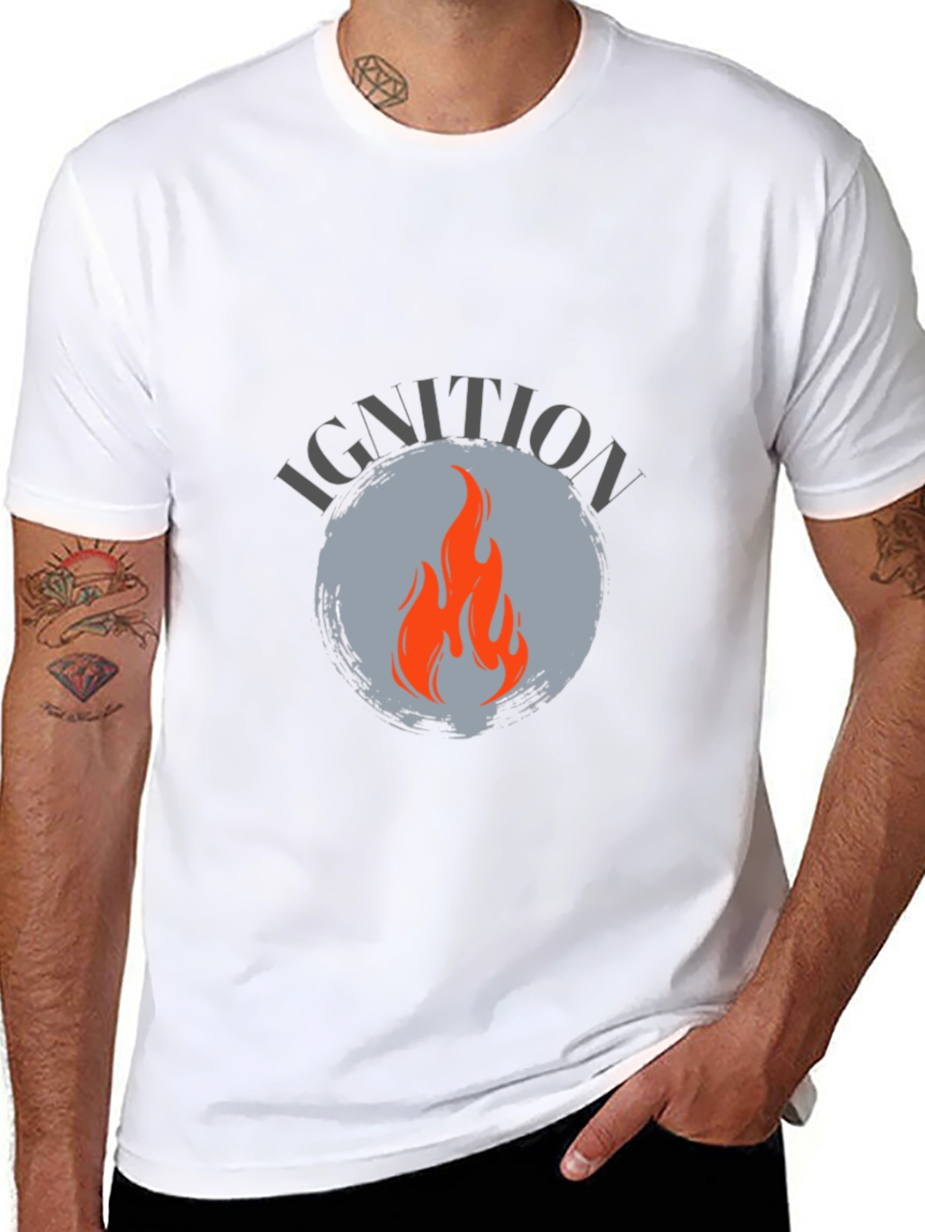 Ignition Flame Graphic Tee - Black Cotton Blend