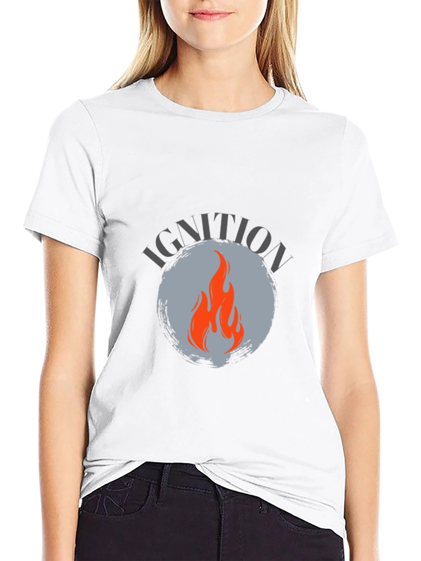 Ignition Flame Graphic Tee - Black Cotton Blend