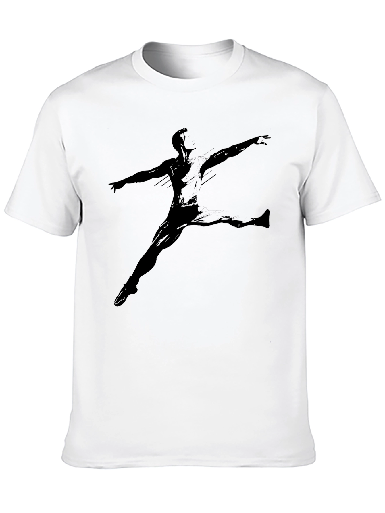 Black T-Shirt with Figure Print