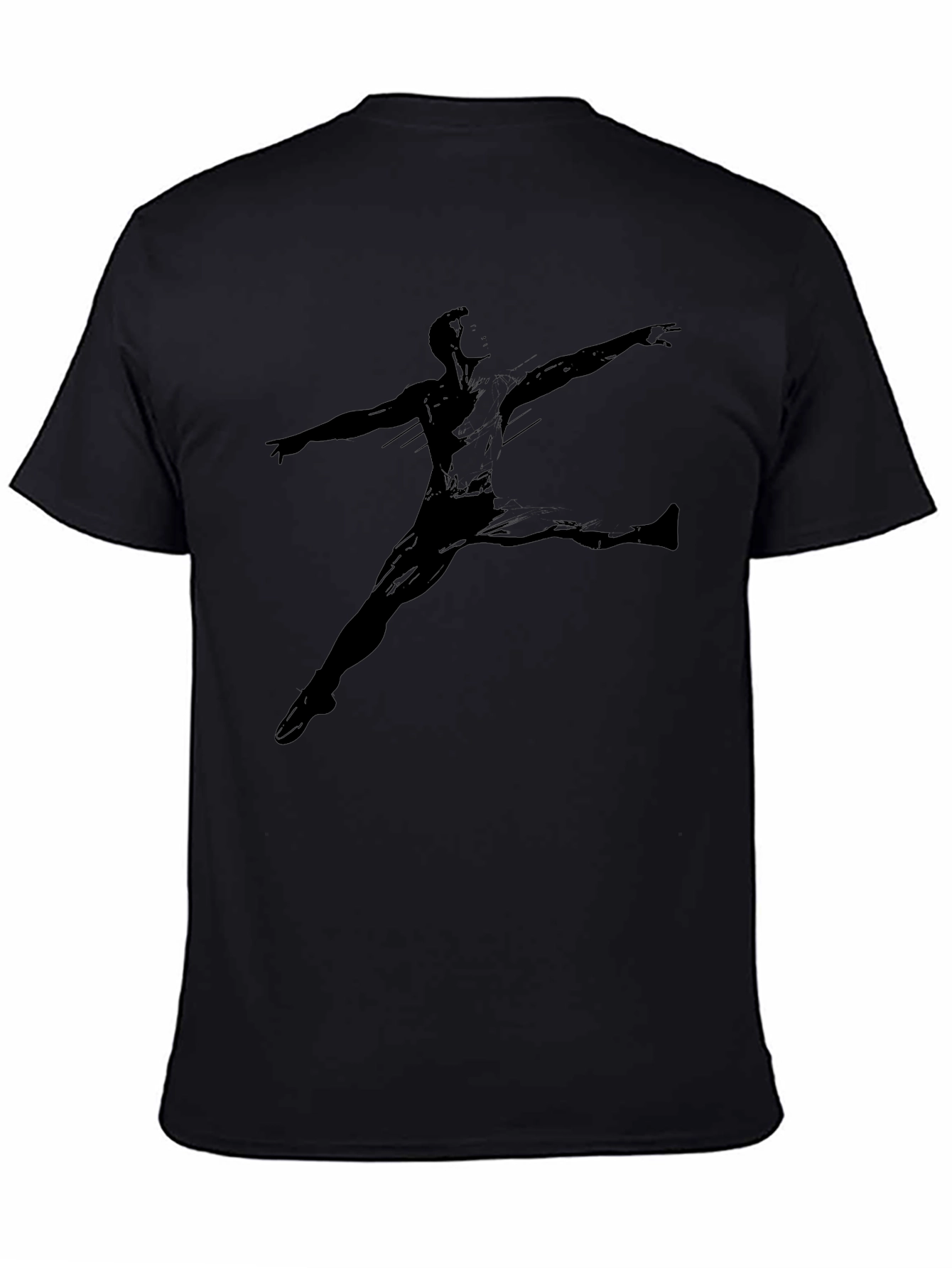Black T-Shirt with Figure Print