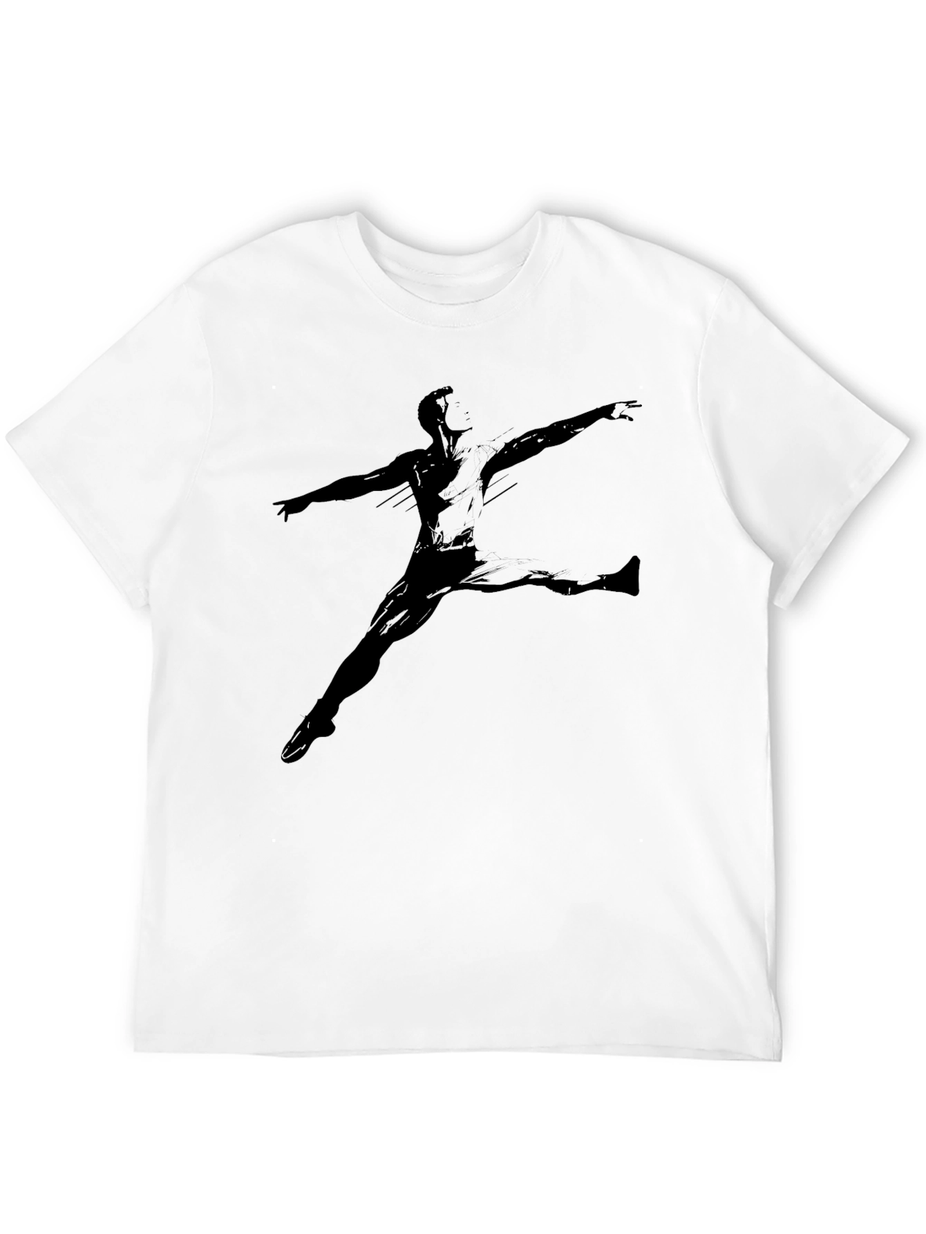 Black T-Shirt with Figure Print