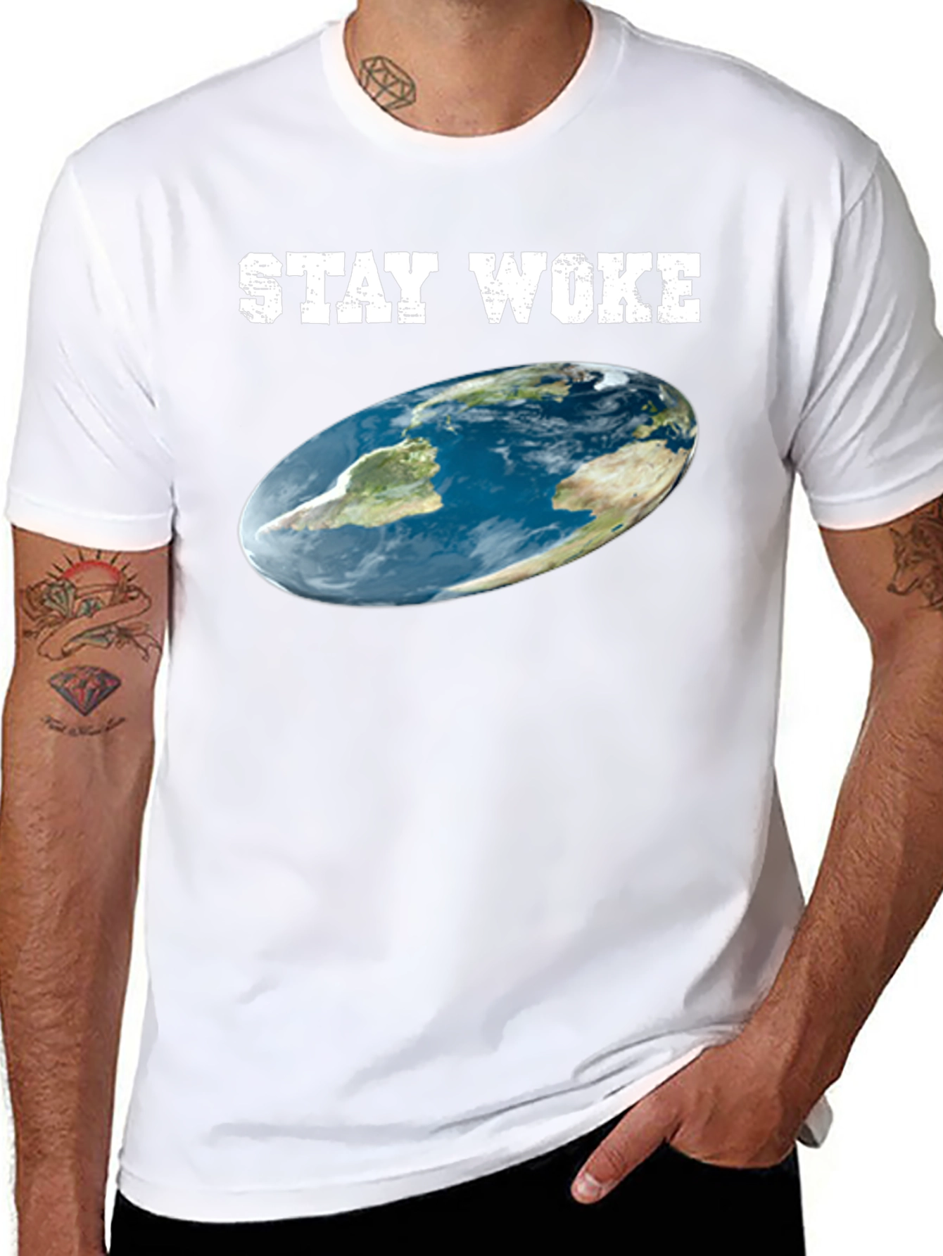 Stay Woke Flat Earth T-Shirt