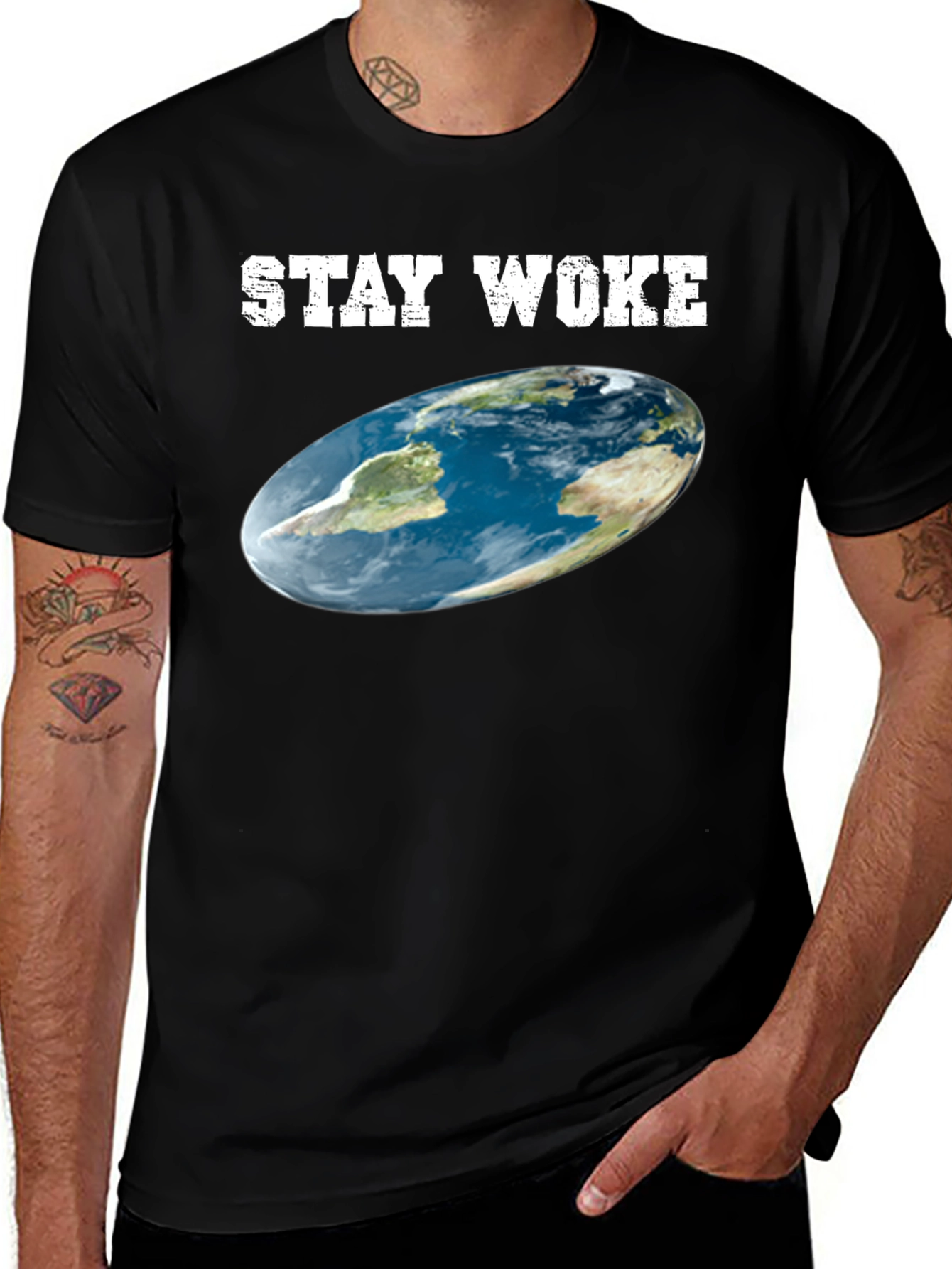 Stay Woke Flat Earth T-Shirt