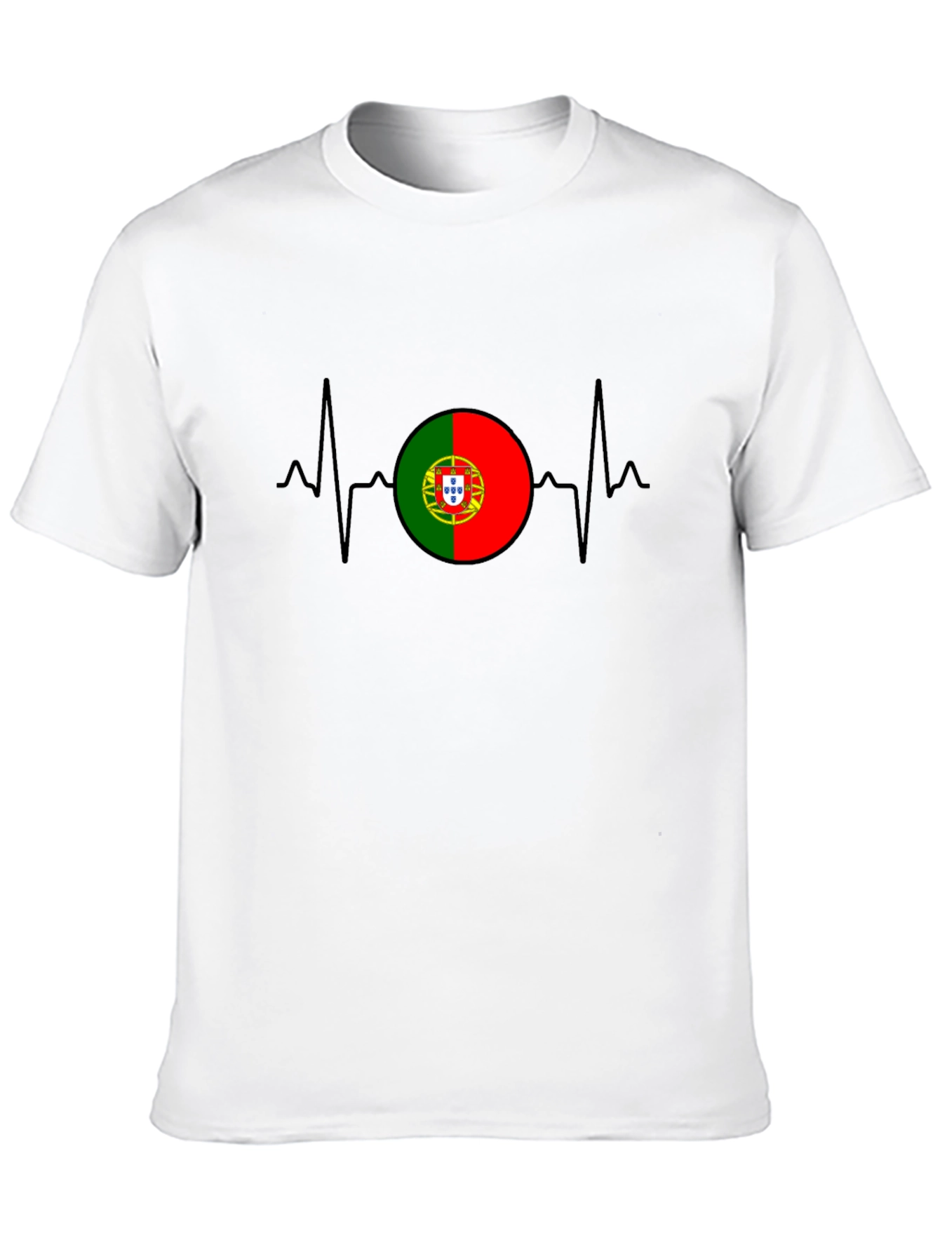 Portugal Flag Heartbeat Graphic T-Shirt
