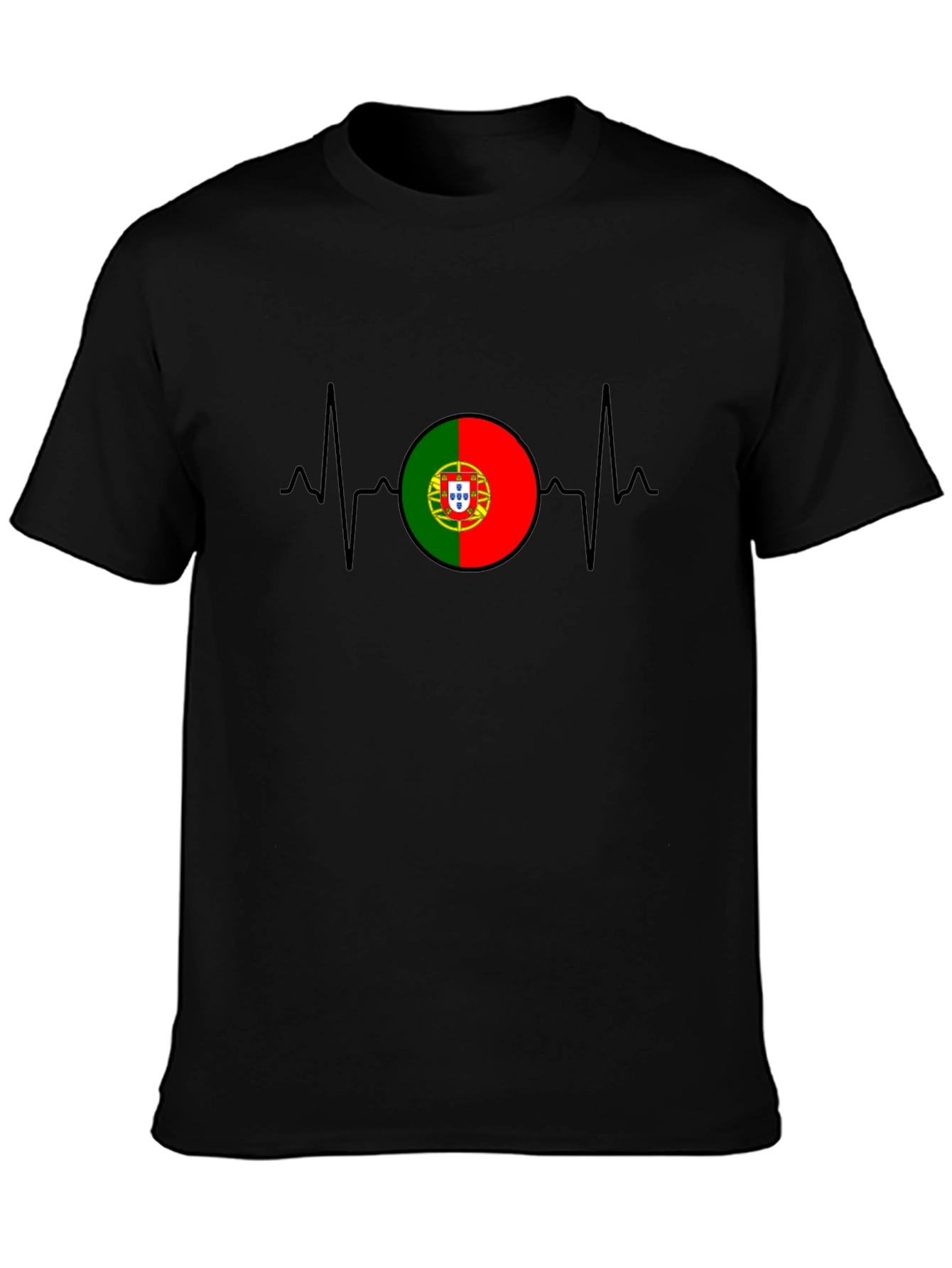 Portugal Flag Heartbeat Graphic T-Shirt