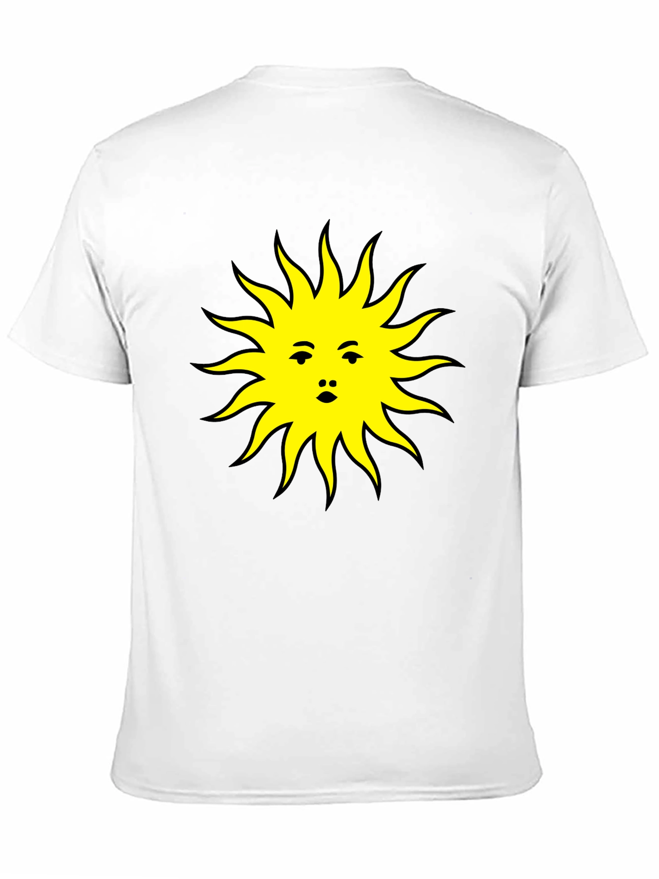 Sun Face Graphic Tee - Black Cotton T-Shirt