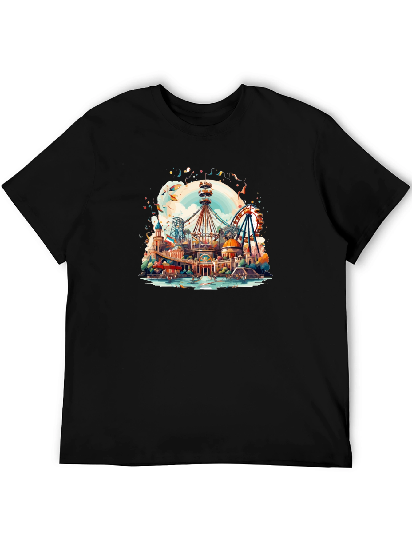 Amusement Park Graphic T-Shirt - Black