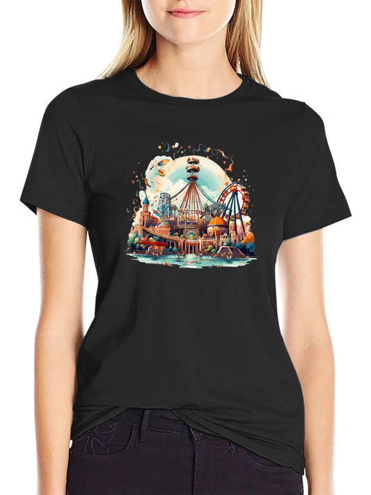 Amusement Park Graphic T-Shirt - Black
