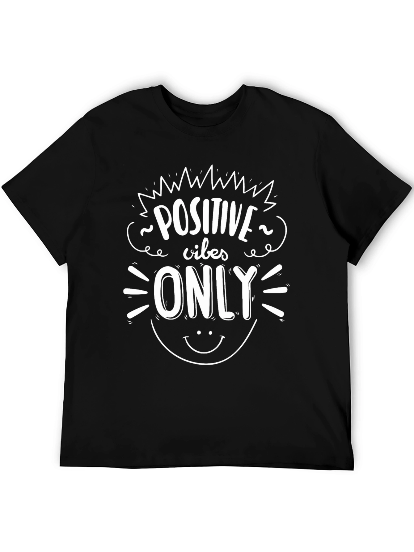 Positive Vibes Only Graphic T-Shirt - Black