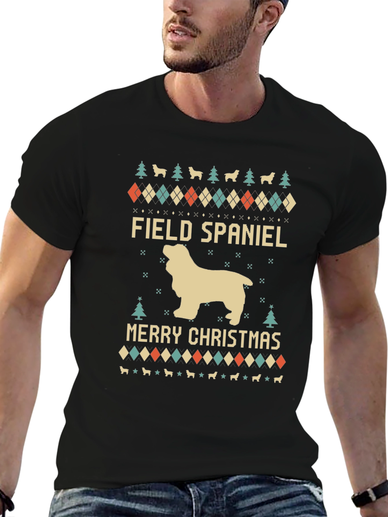 Field Spaniel Merry Christmas T-Shirt
