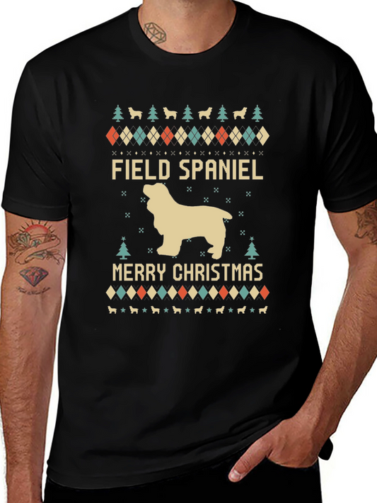 Field Spaniel Merry Christmas T-Shirt