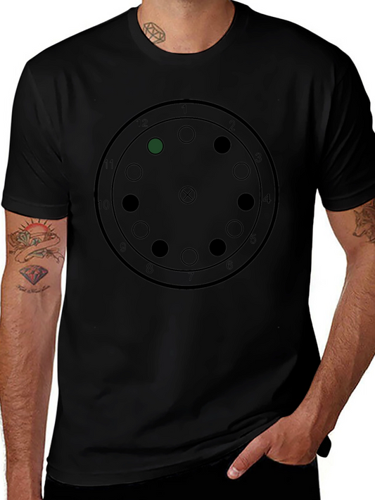 Analog Clock Graphic Tee - Stylish Black T-Shirt