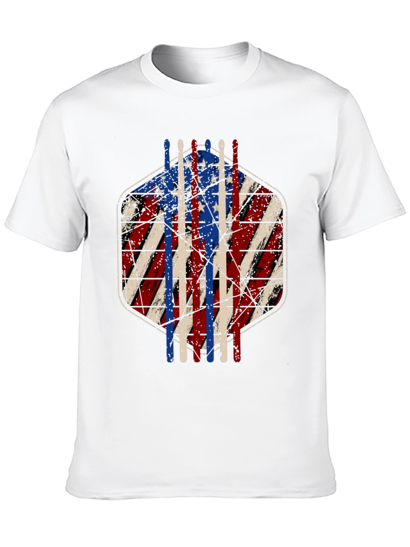 American Flag Drum Sticks Graphic T-Shirt