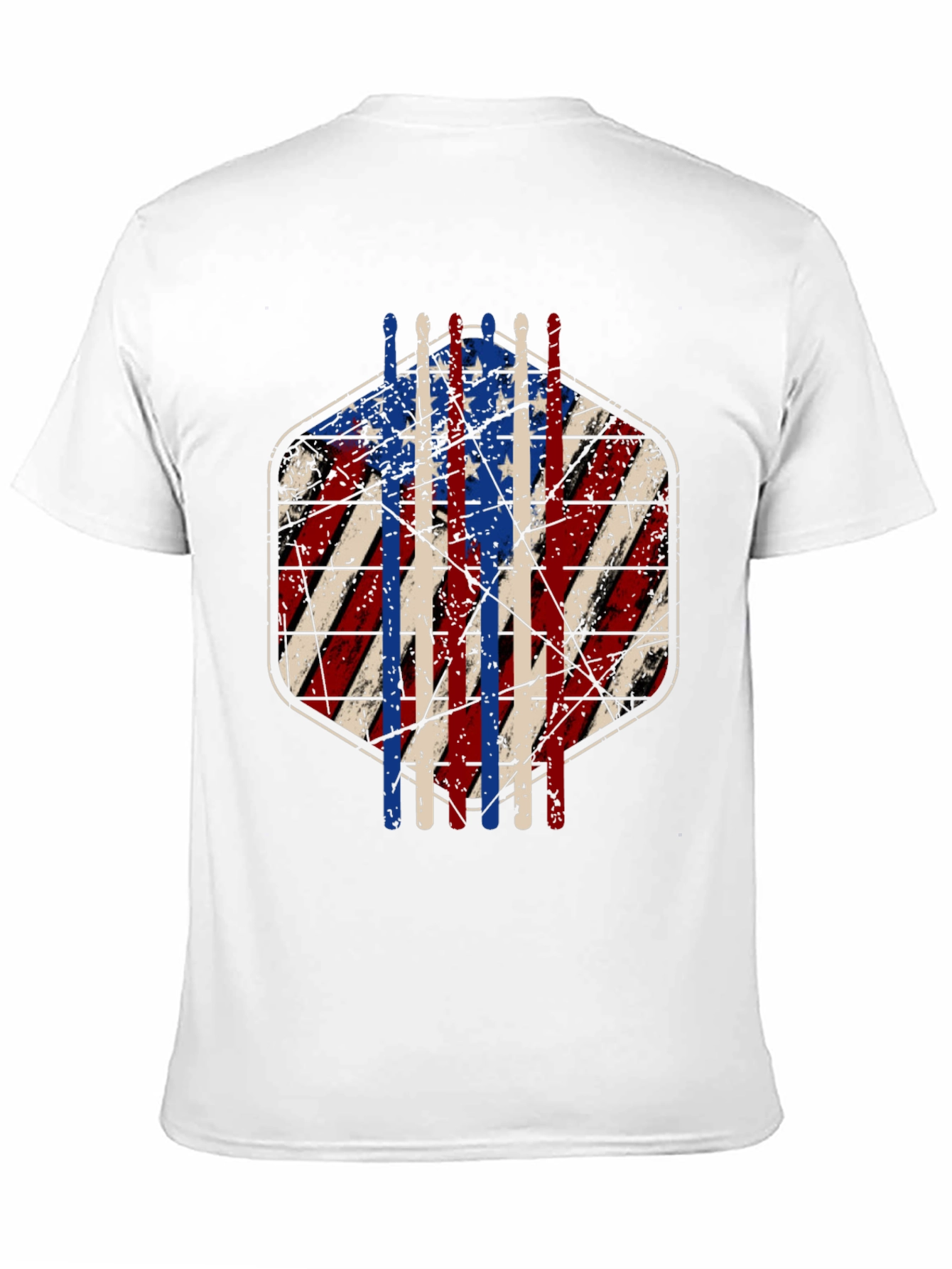 American Flag Drum Sticks Graphic T-Shirt