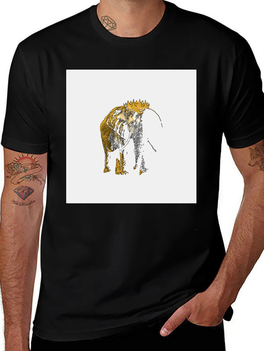 Elephant King Graphic Tee - Black Cotton Blend