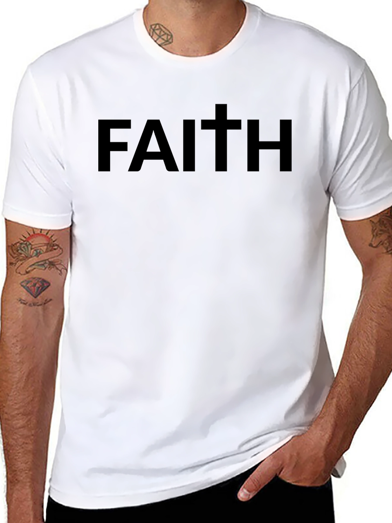 Faith Graphic Black T-Shirt - Stylish Christian Apparel