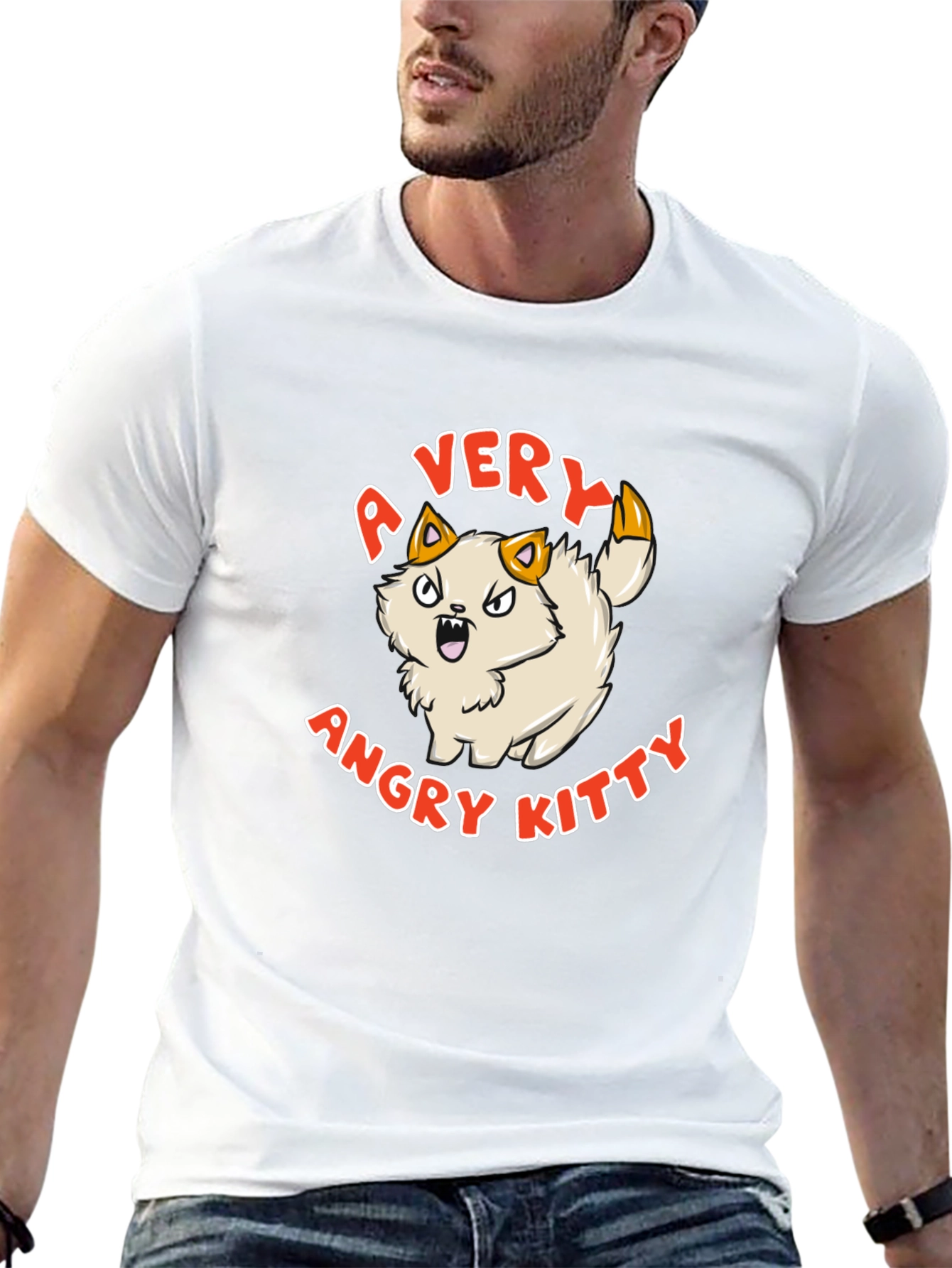 A Very Angry Kitty T-Shirt - Cotton Blend