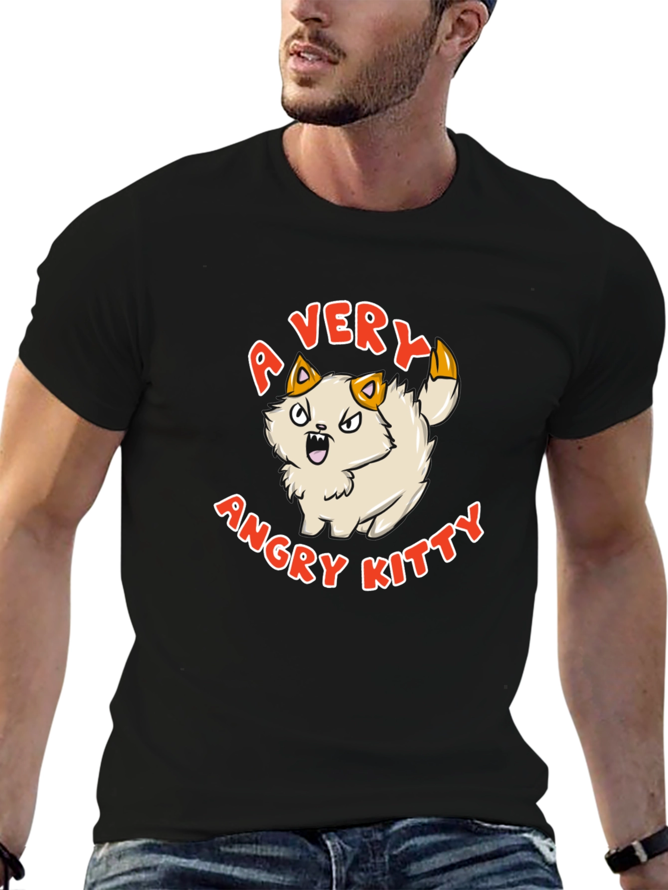 A Very Angry Kitty T-Shirt - Cotton Blend