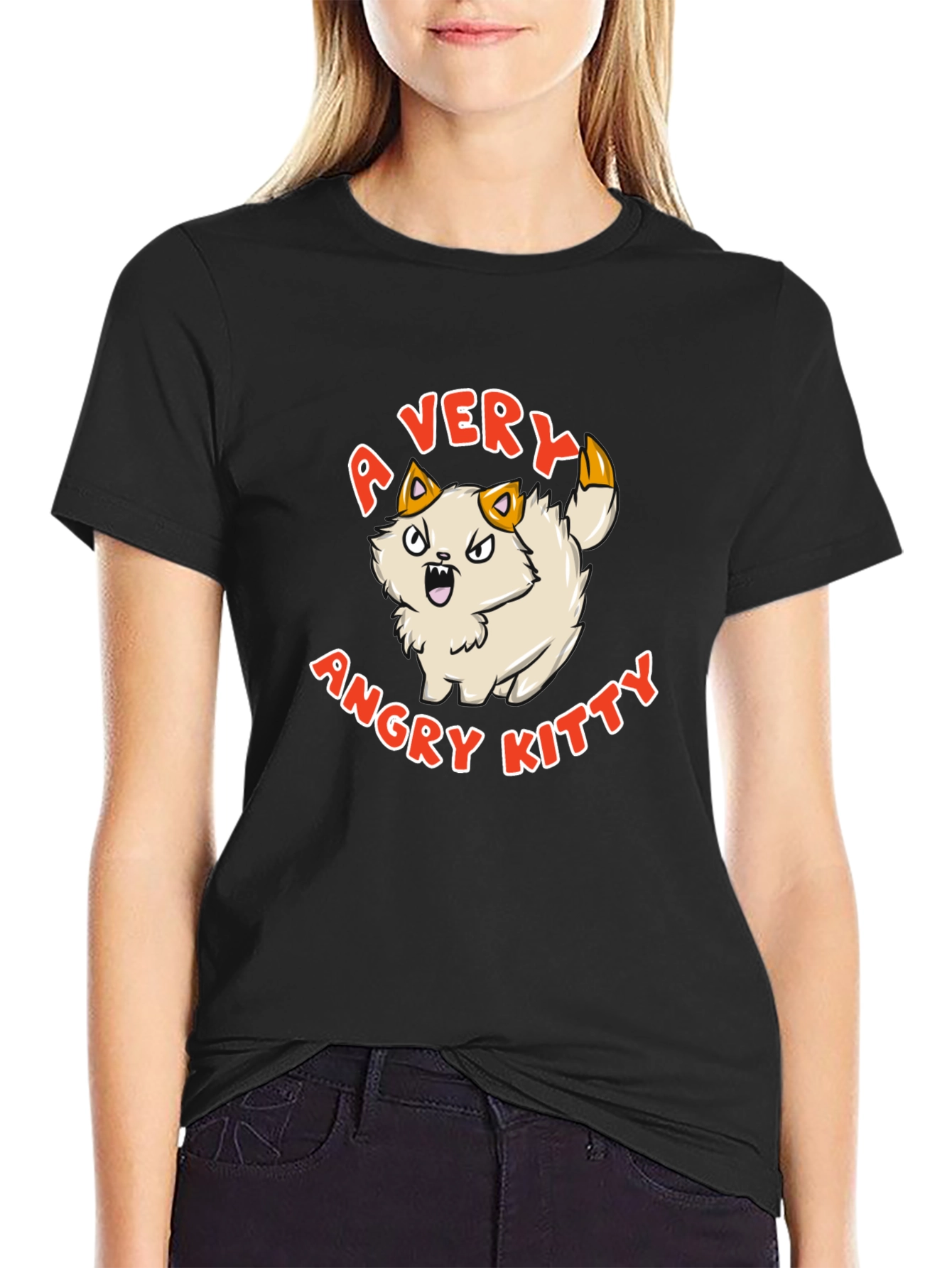 A Very Angry Kitty T-Shirt - Cotton Blend