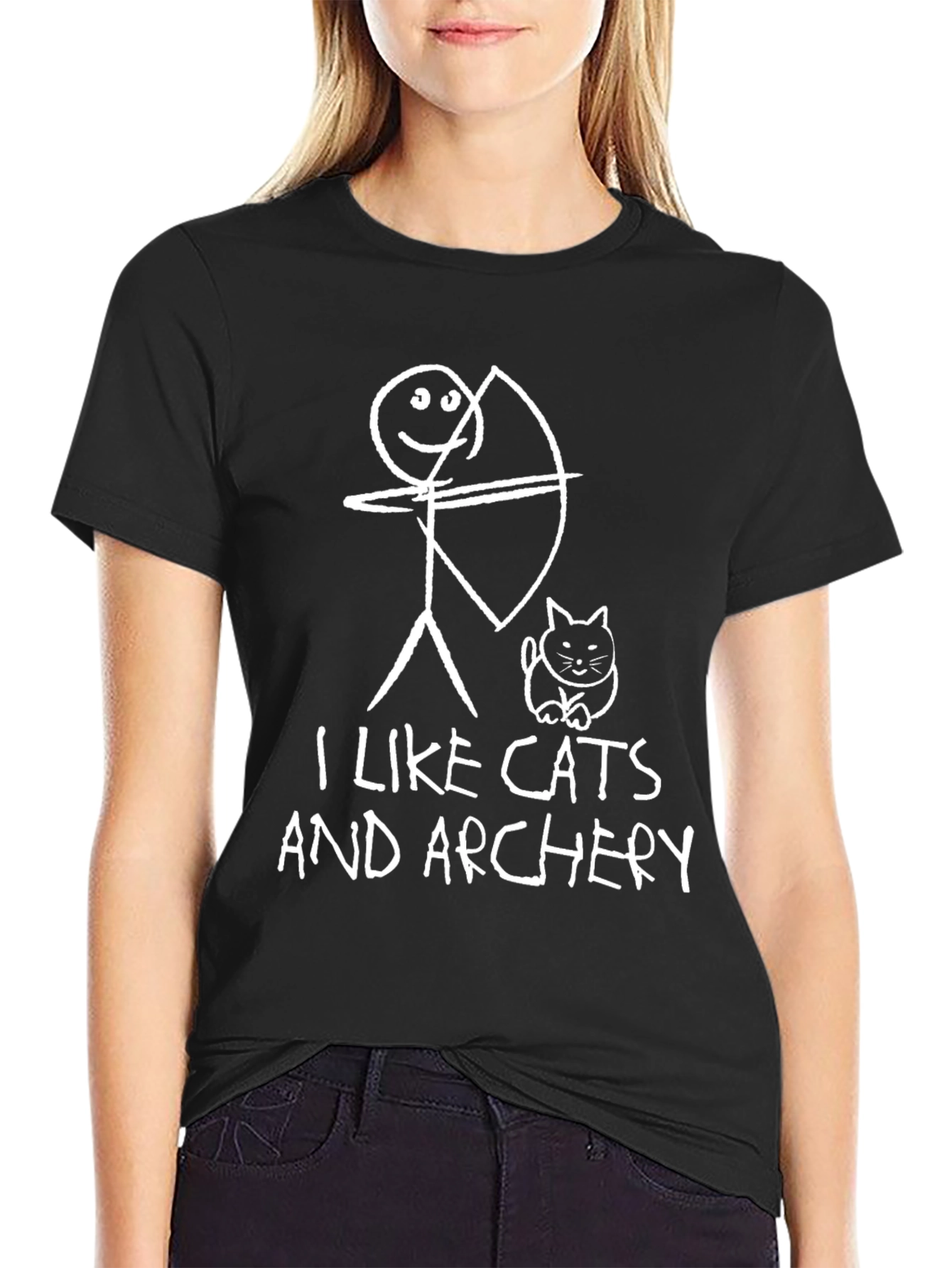 I Like Cats and Archery Graphic Tee